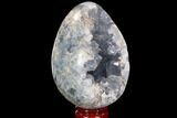 Crystal Filled Celestine (Celestite) Egg Geode - Large Crystals! #88298-2